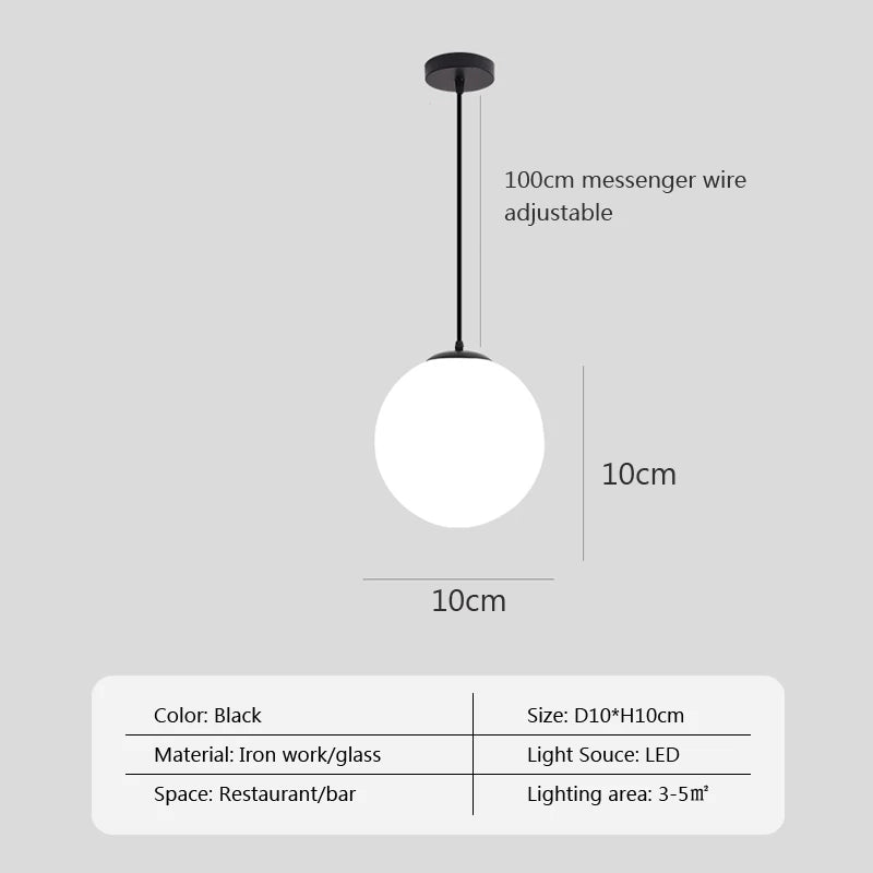 Modern Glass Pendant Lights Bedside Hanging