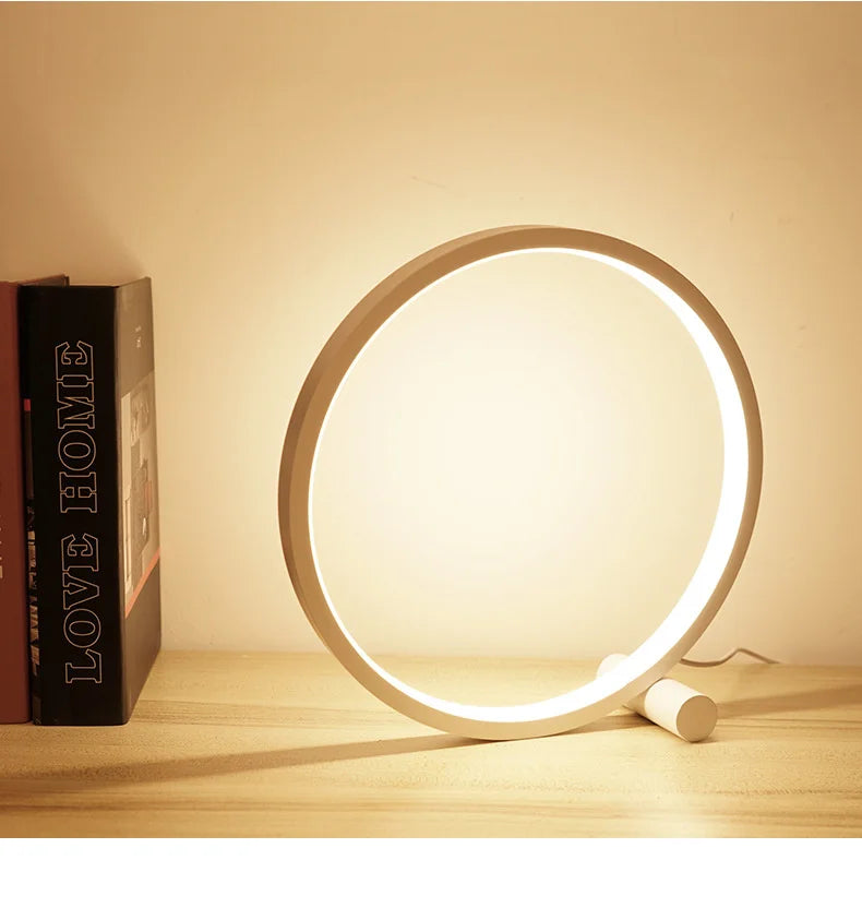 Table Lamp Circular Desk Dimmable Bedside