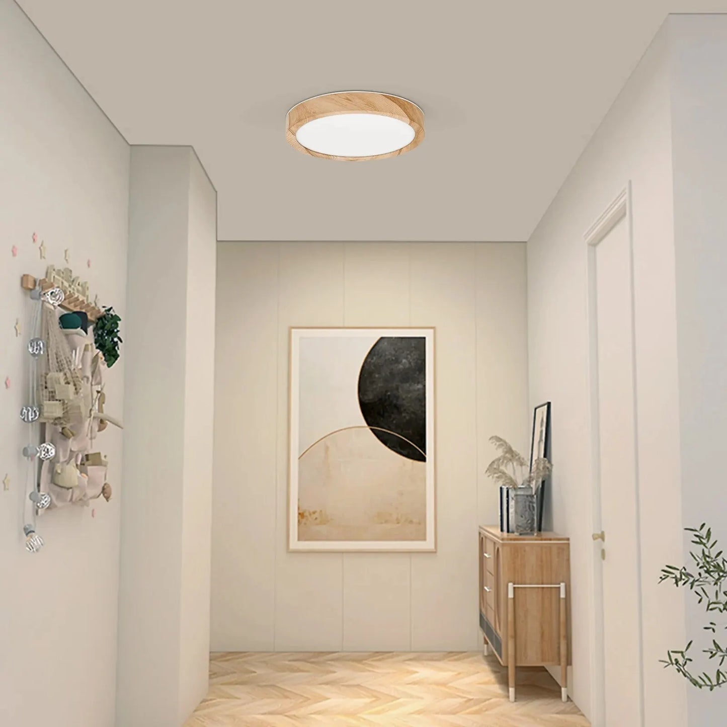 Ceiling Light Dimmable Wood Flush Mount