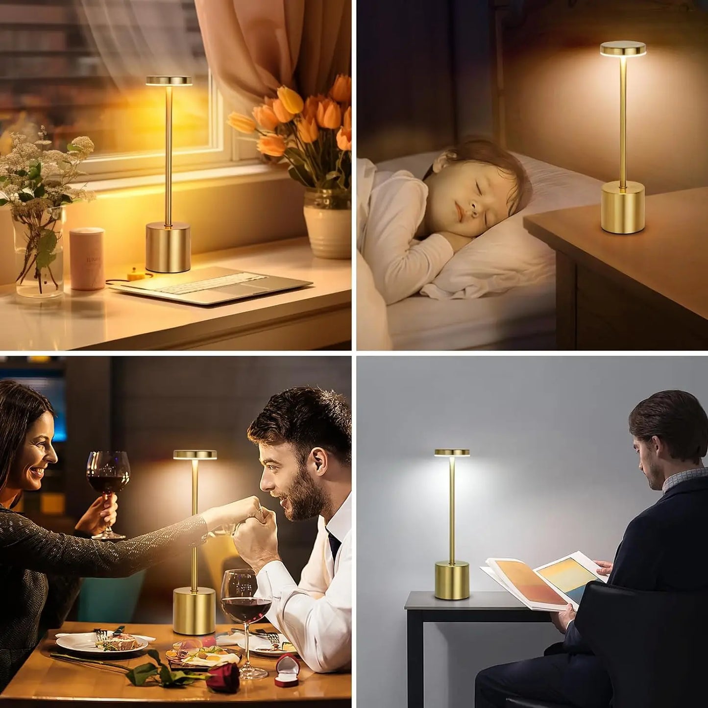 Simple Rechargeable Touch Metal Table Lamp