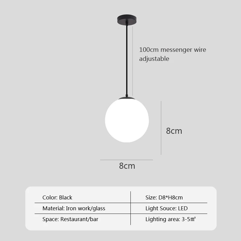 Modern Glass Pendant Lights Bedside Hanging