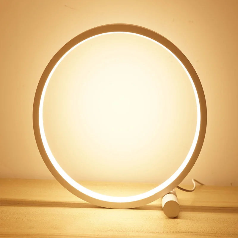 Table Lamp Circular Desk Dimmable Bedside