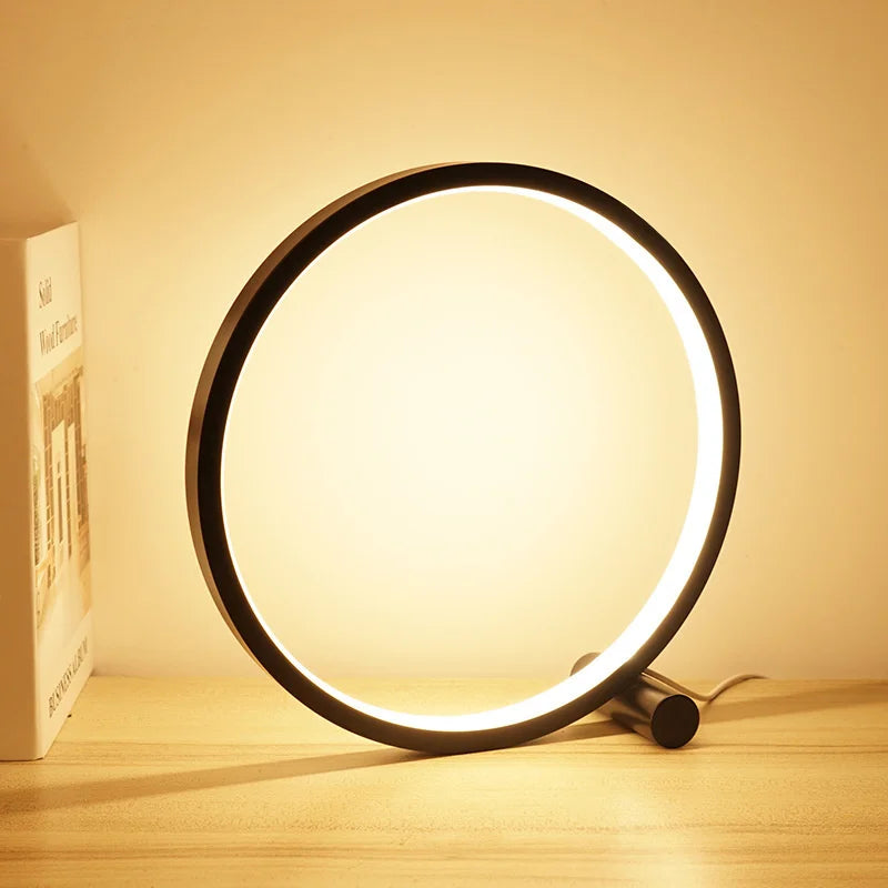 Table Lamp Circular Desk Dimmable Bedside